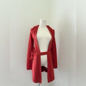 Anthropologie Charlie & Robin Terracota 100% Wool Hooded Cardigan Size Small